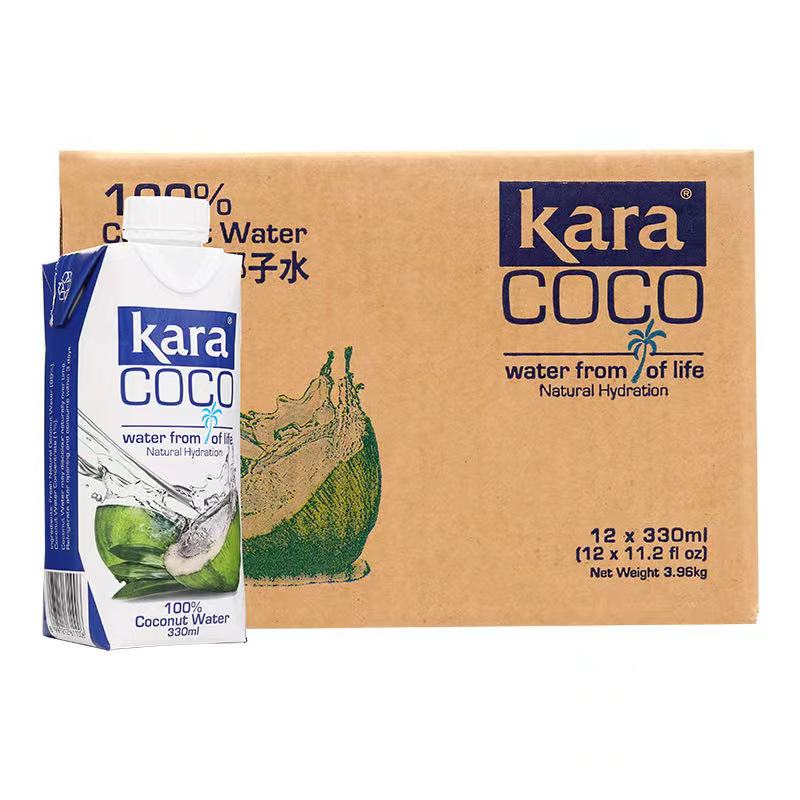 【临期清仓26年5月】 KARA椰子水330ml/瓶*12 含电解质快速补水饮料
