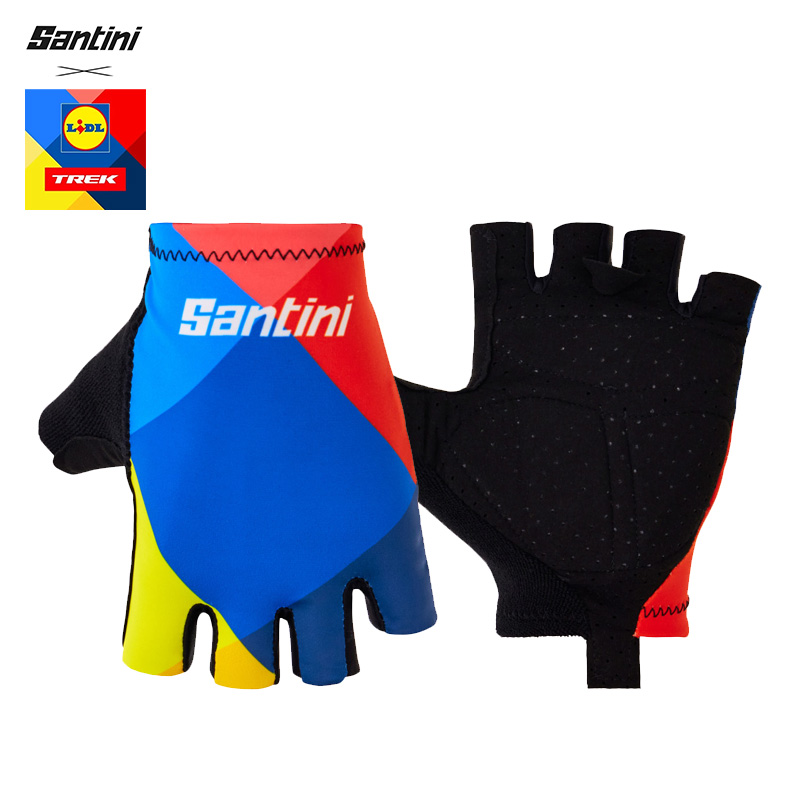 【立减】官方授权意大利Santini TREK崔克车队骑行短指手套