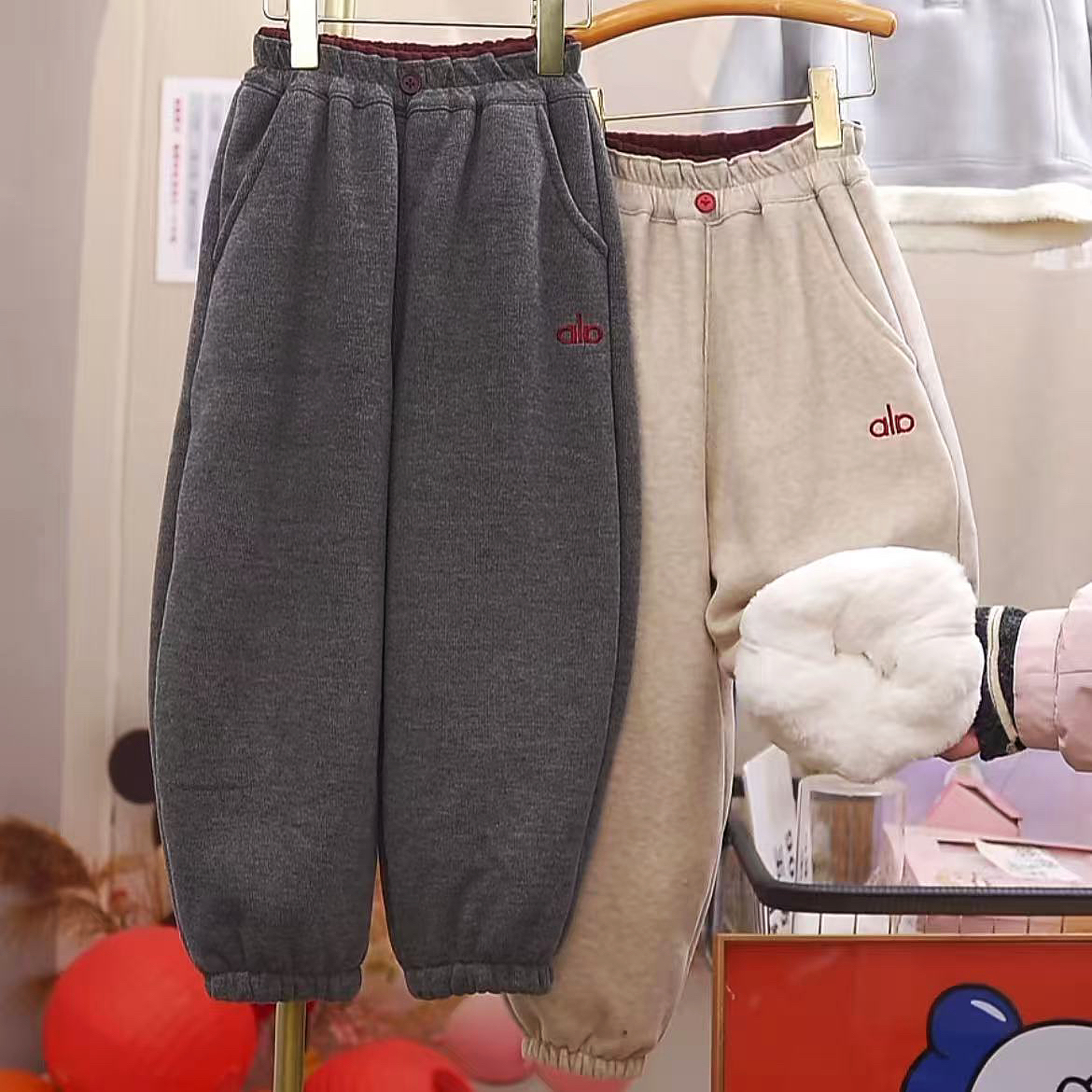 A【加厚抗寒一条过冬】仿兔毛儿童棉裤冬季加绒卫裤男女童加绒版型