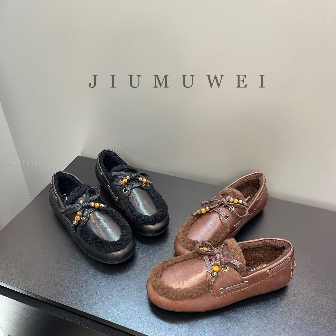 JIUMUWEI  早秋时尚毛口乐福鞋  5123  1068-2