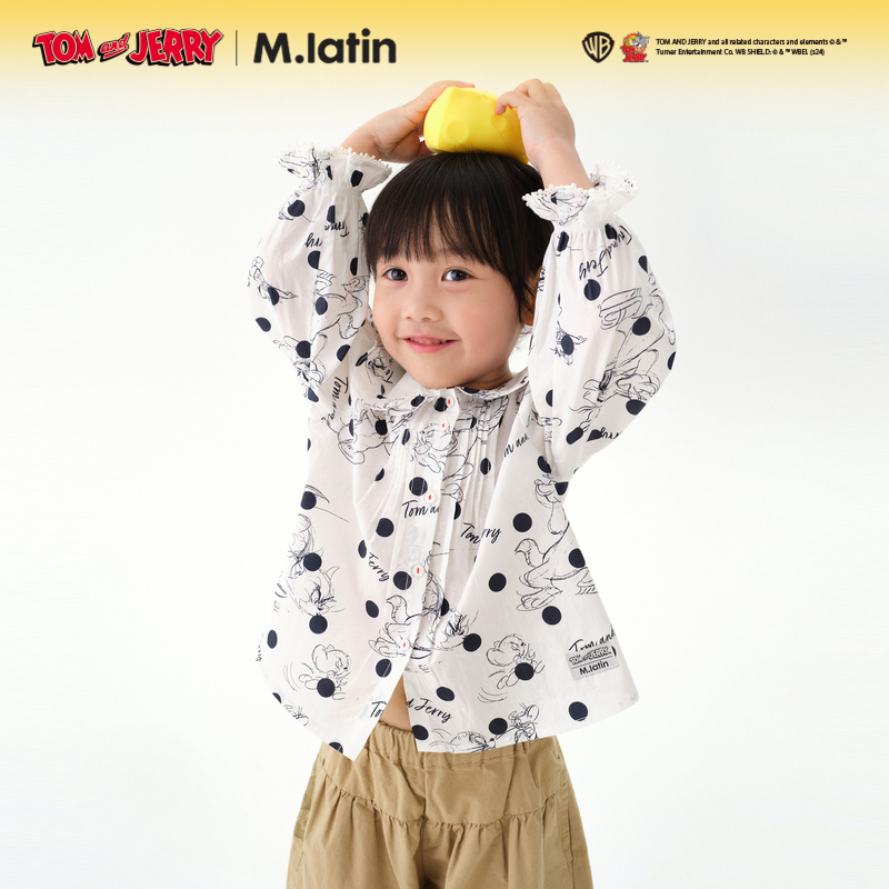 M.Latin/马·拉丁儿童衬衫女小童百塔印花长袖衬衫224625004L【XH】