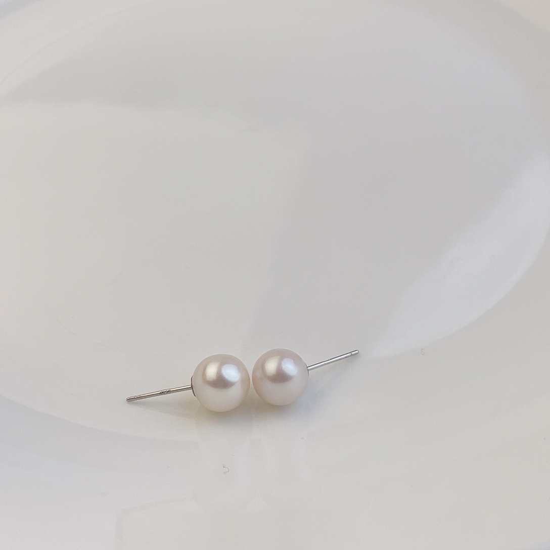 淡水珍珠耳饰银S925镶嵌