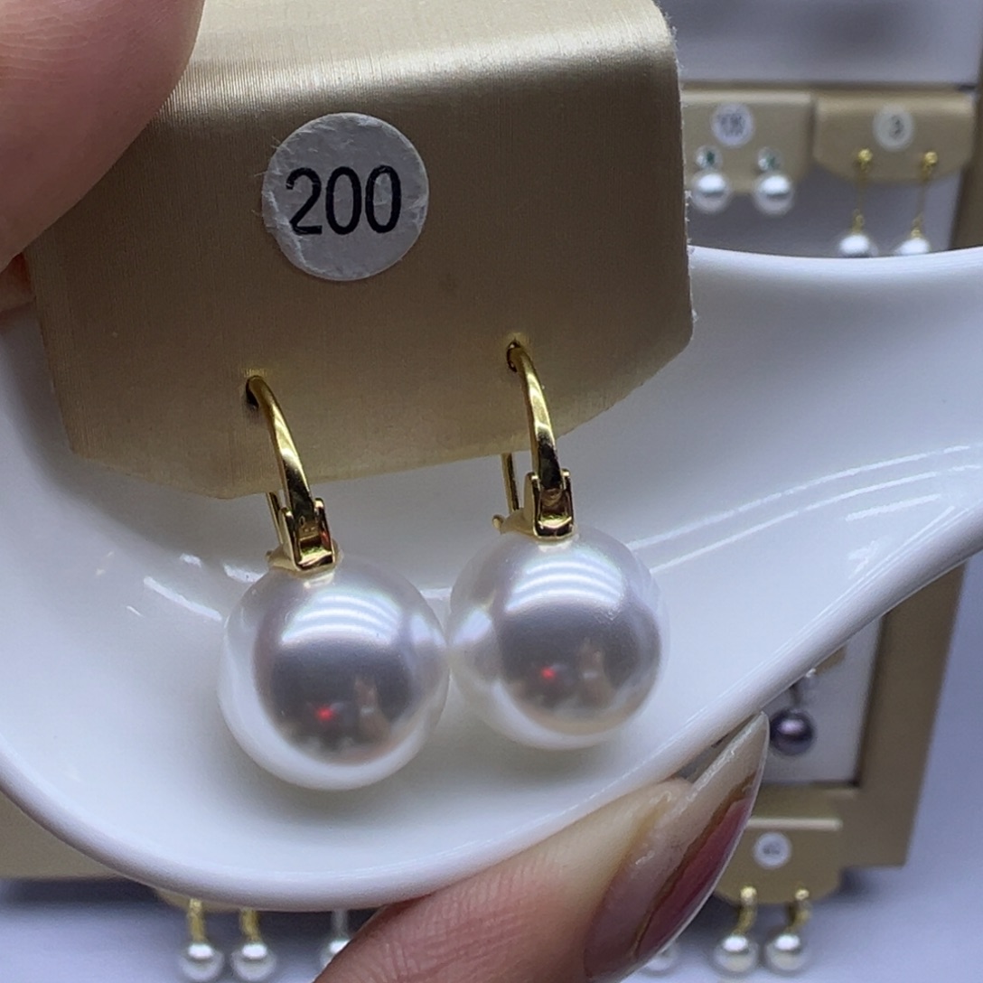 银S925镶嵌淡水珍珠耳饰