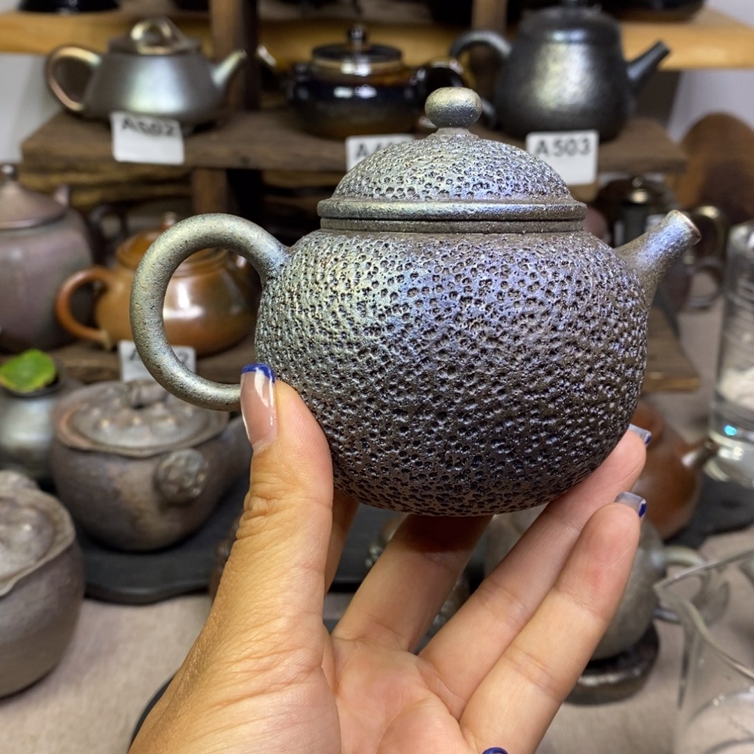 开***片建水紫陶柴烧茶壶
