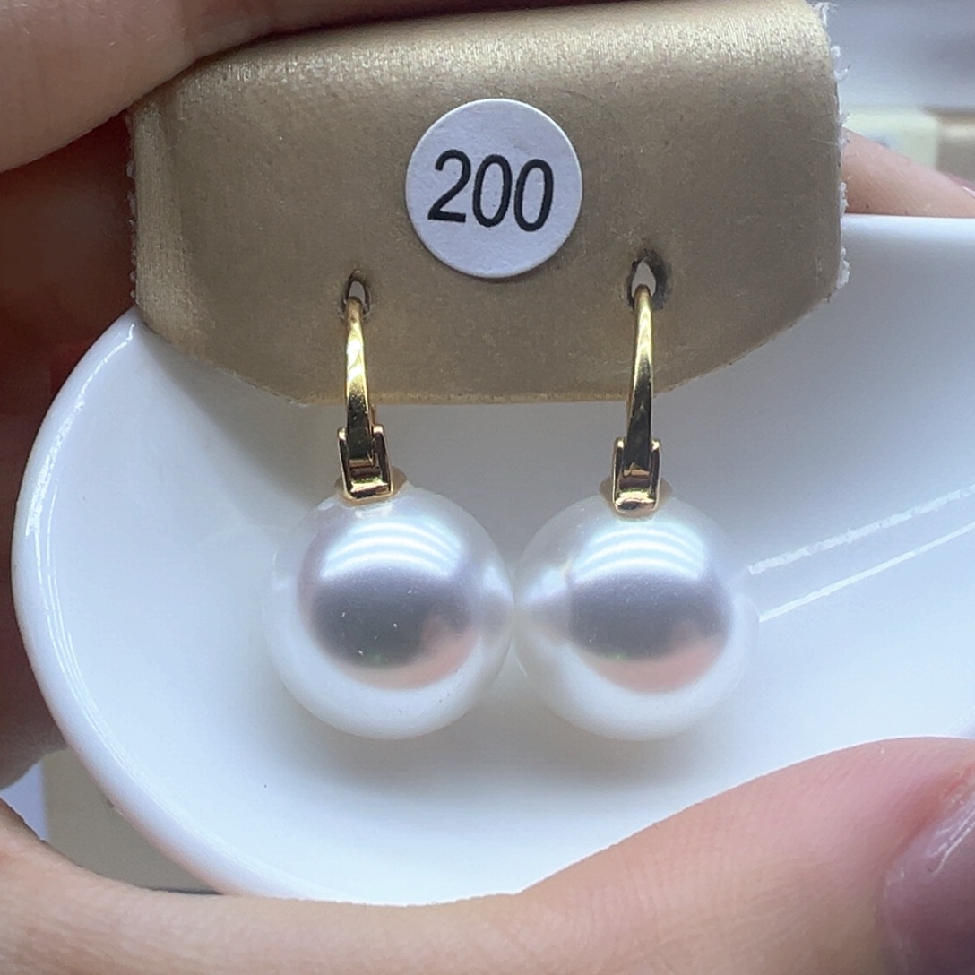 银S925镶嵌淡水珍珠耳饰
