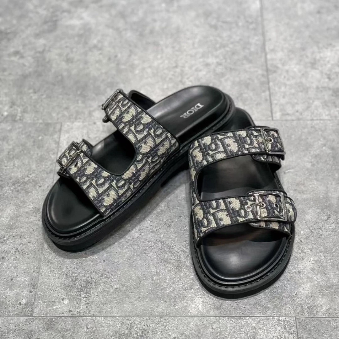 未使用 DIOR/迪奥 迪奥老花魔术贴拖鞋39