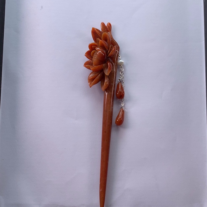 蛇纹石玉发饰未镶嵌美*