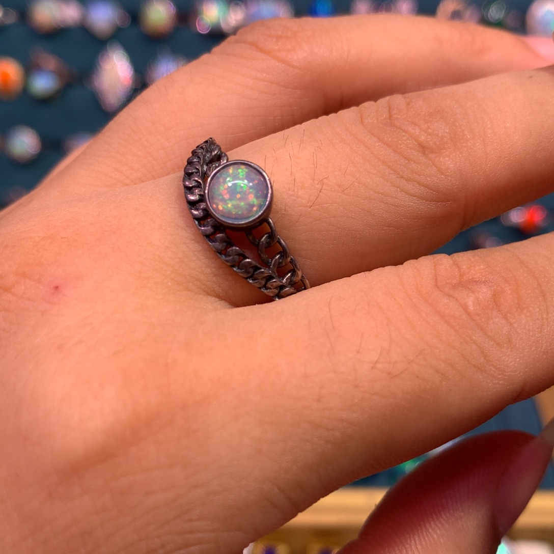 欧泊银S925镶嵌戒指款