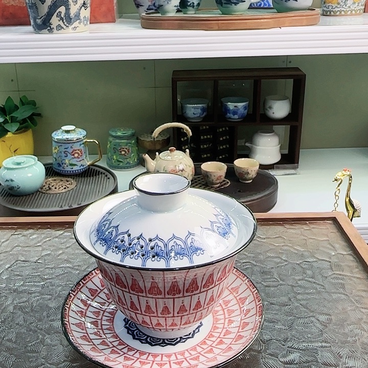 青花瓷器茶具茶叶罐旅行茶具玻璃杯