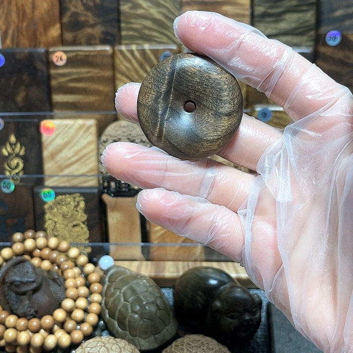 金丝楠把件金丝楠木小叶桢楠平安扣