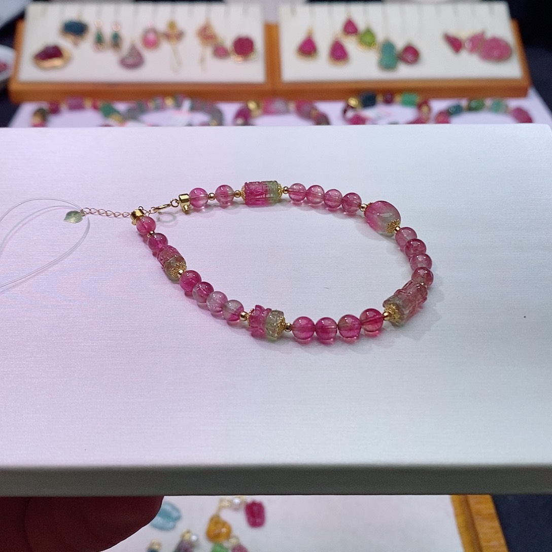 碧玺碧玺m未镶嵌手链