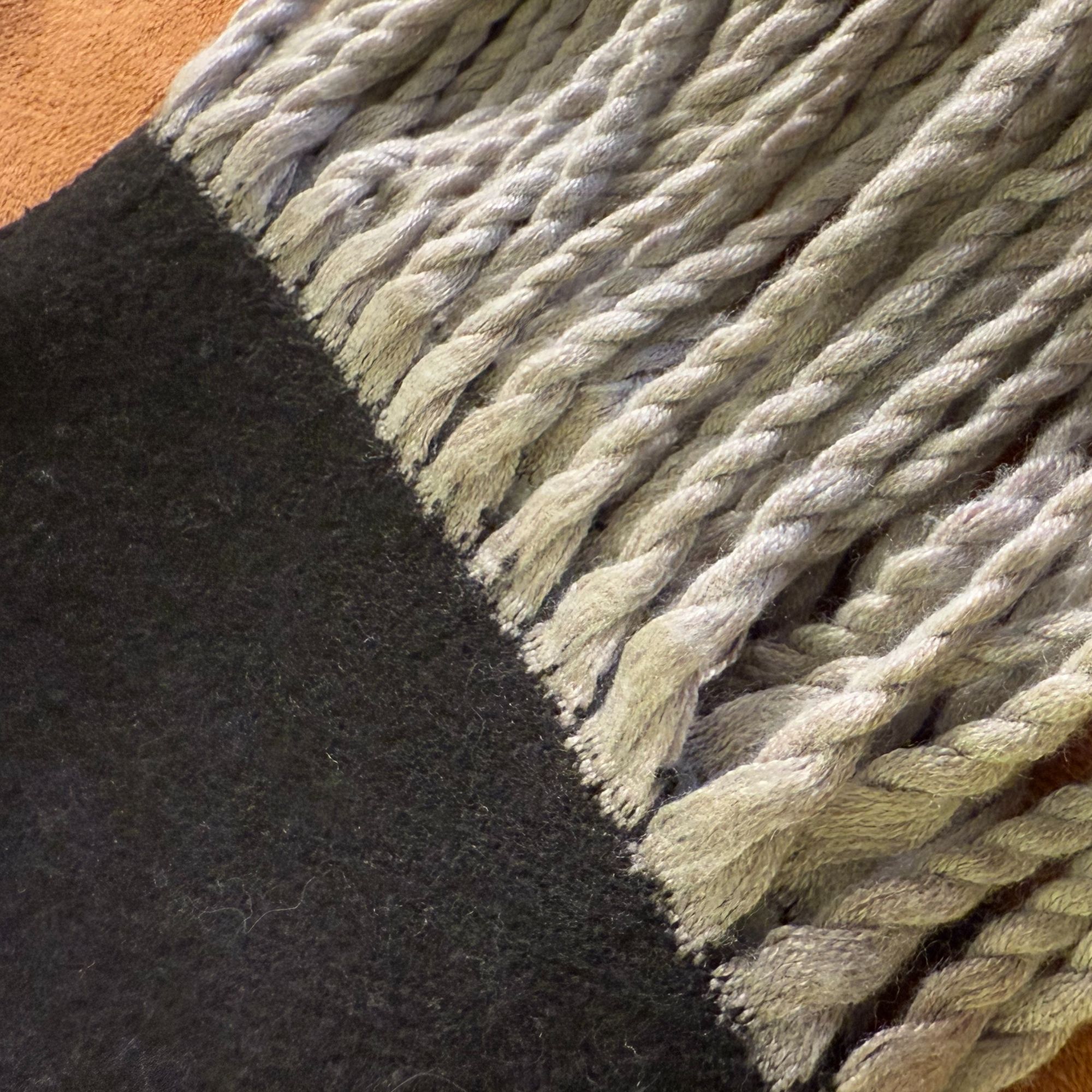 HIRMRIS手工时尚百搭高级围巾550972-灰黑 大露