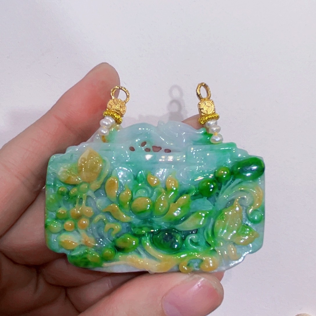 翡翠未镶嵌吊坠(赠链)代编织