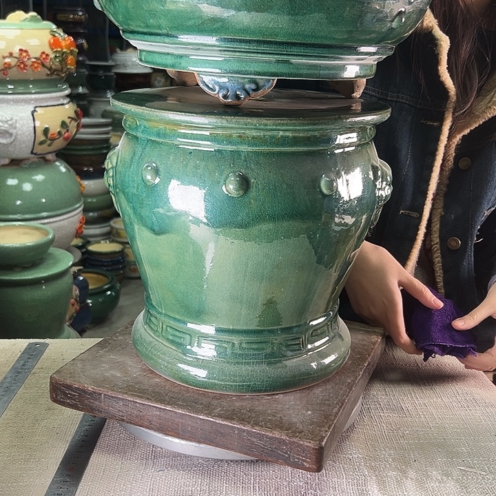 戏***生泳坤堂石湾花盆陶瓷