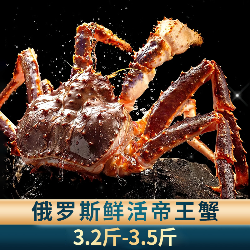 【鲜活帝王蟹】3.2-3.5斤新鲜海鲜来自巴伦支海帝王蟹顺丰速递