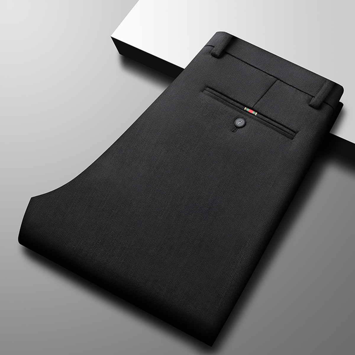 男士加厚保暖垂感秋冬长裤子简约直筒裤弹力舒适商务休闲修身裤