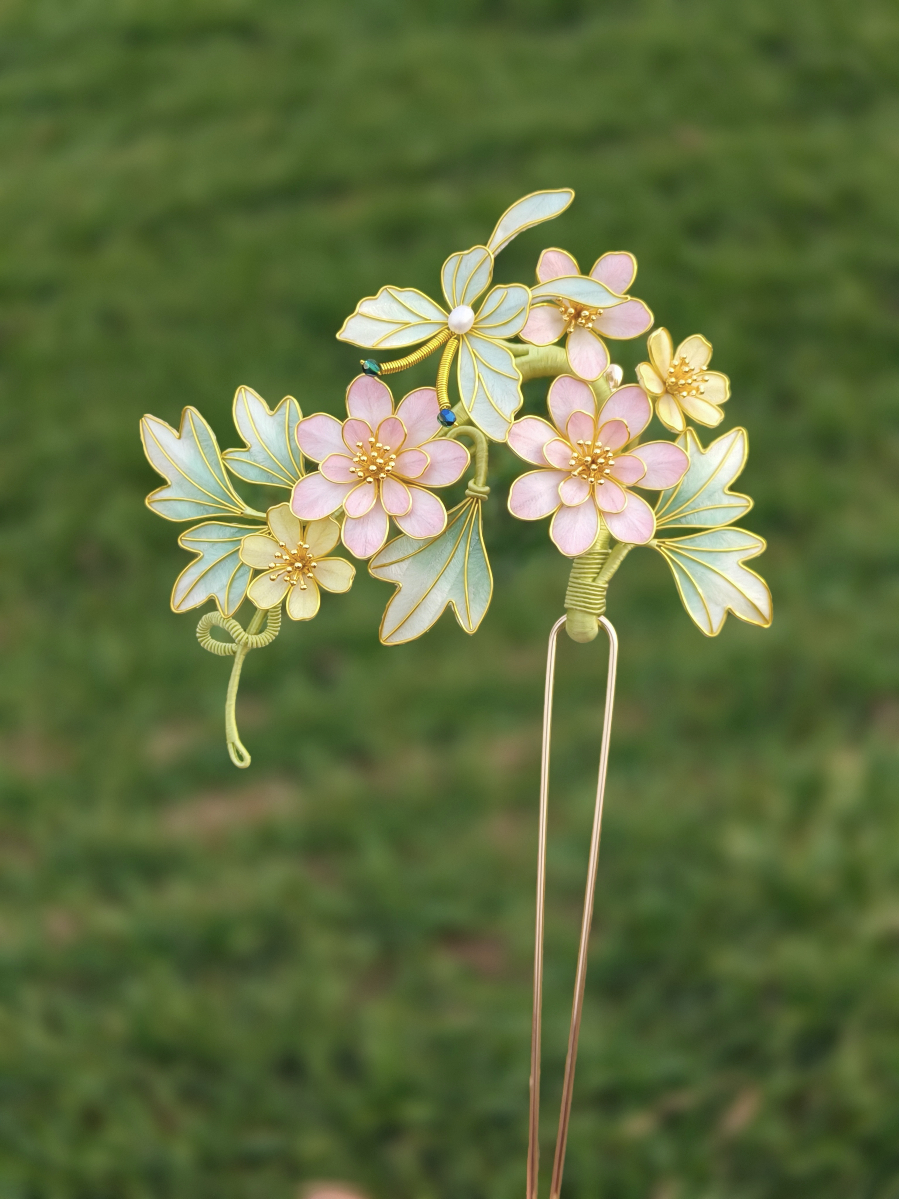 惊秋掐丝绒花发簪