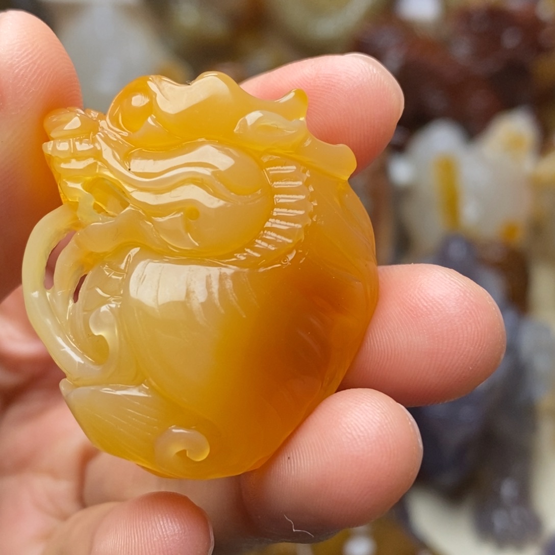 玛瑙/玉髓未镶嵌手把件