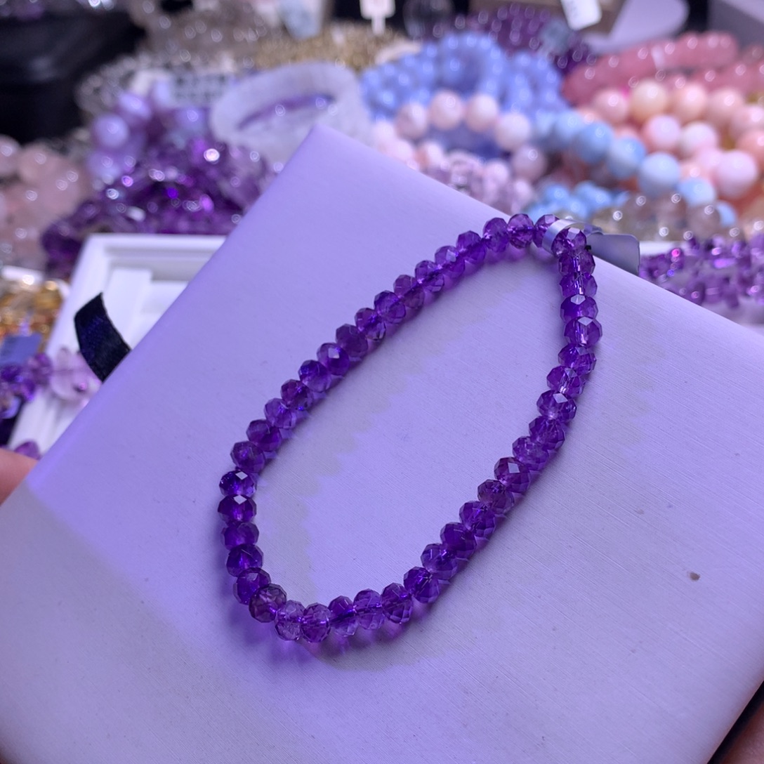 水晶手链未镶嵌紫水晶切面