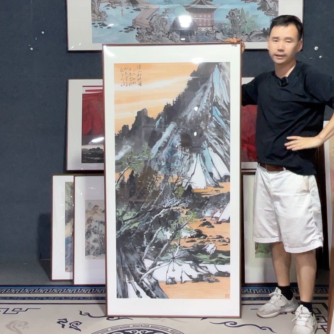 国画手绘画作品带框80/160
