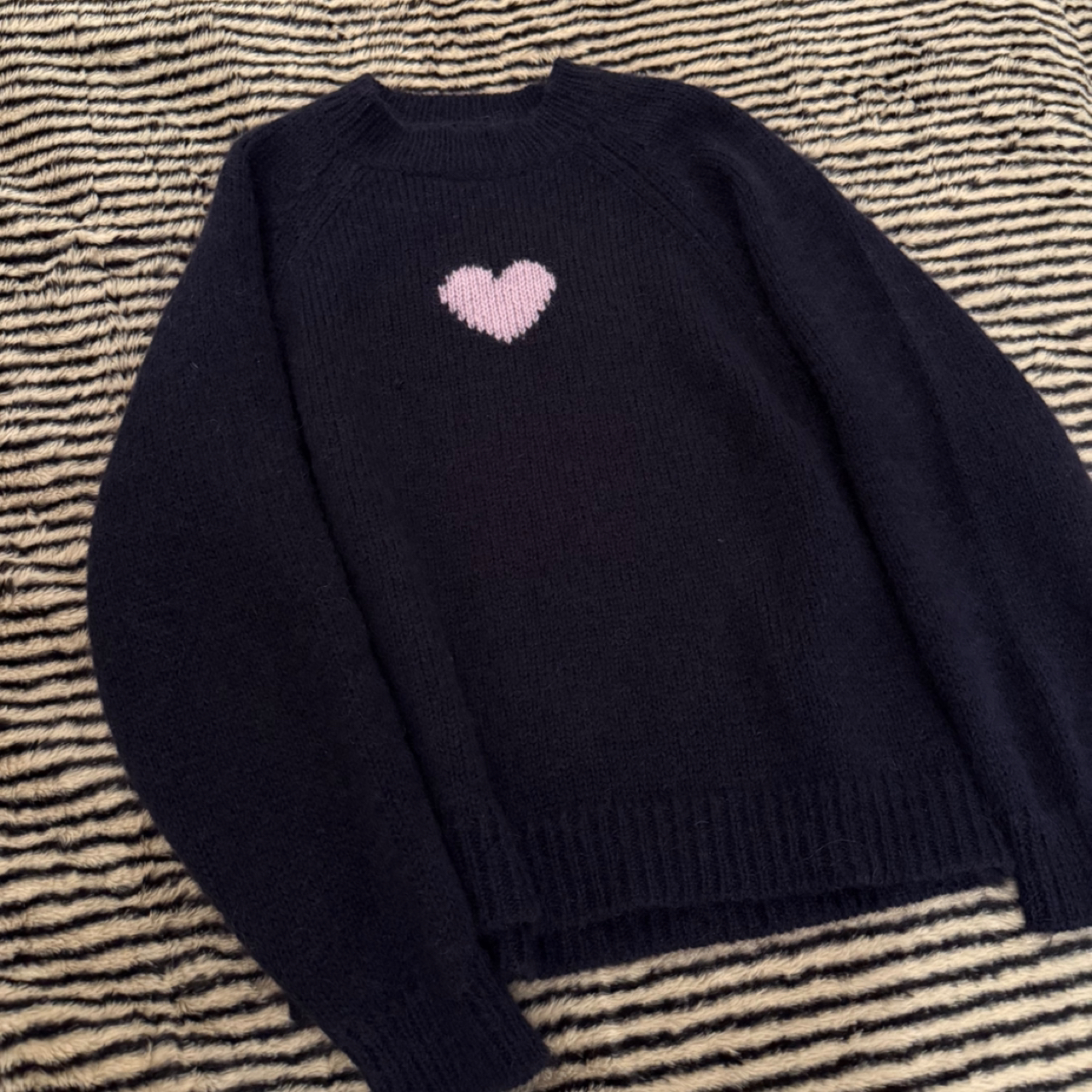 【LIUU】高比例羊毛马海毛｜手工挂毛爱心毛衣