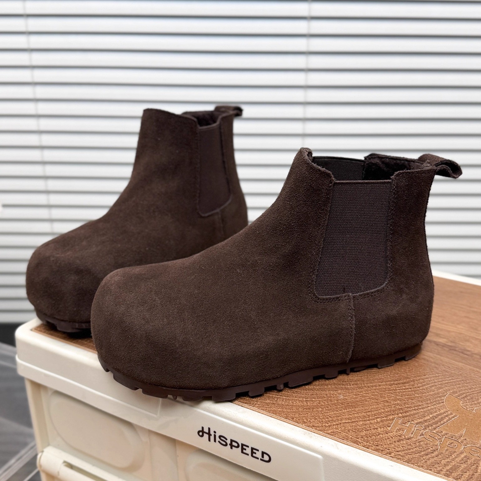 【小依家】磨砂皮大头勃肯切尔西短靴女2025秋冬新款时尚加绒及裸靴