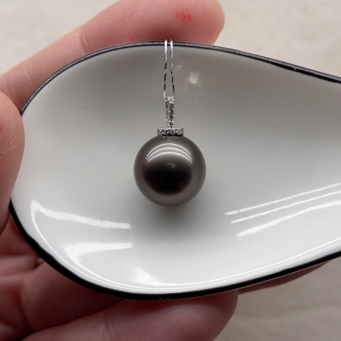 海水珍珠颈饰18K金镶嵌12-13mm