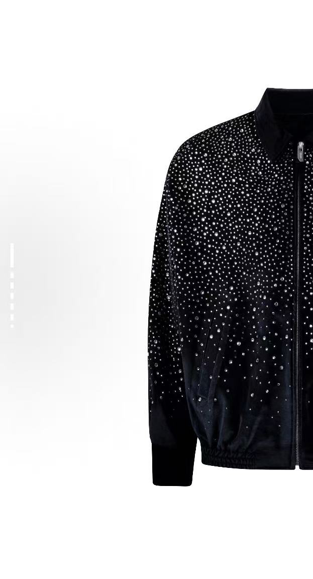 【鹭卓同款】GOODBRAND 坠银星夜轻奢时尚满钻夹克外套 男女同款