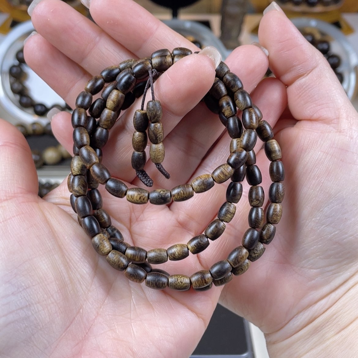 【闪购商品】手串沉香余***然越南芽庄白棋楠留疤