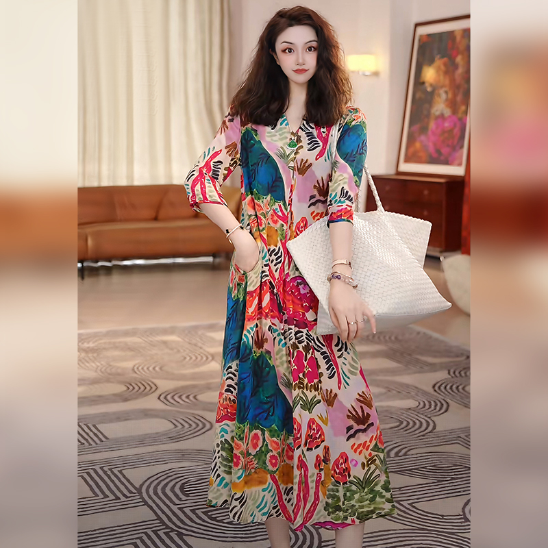 【Linda姐高端线】新款慵懒风高贵气质连衣裙子AS5LYH0859