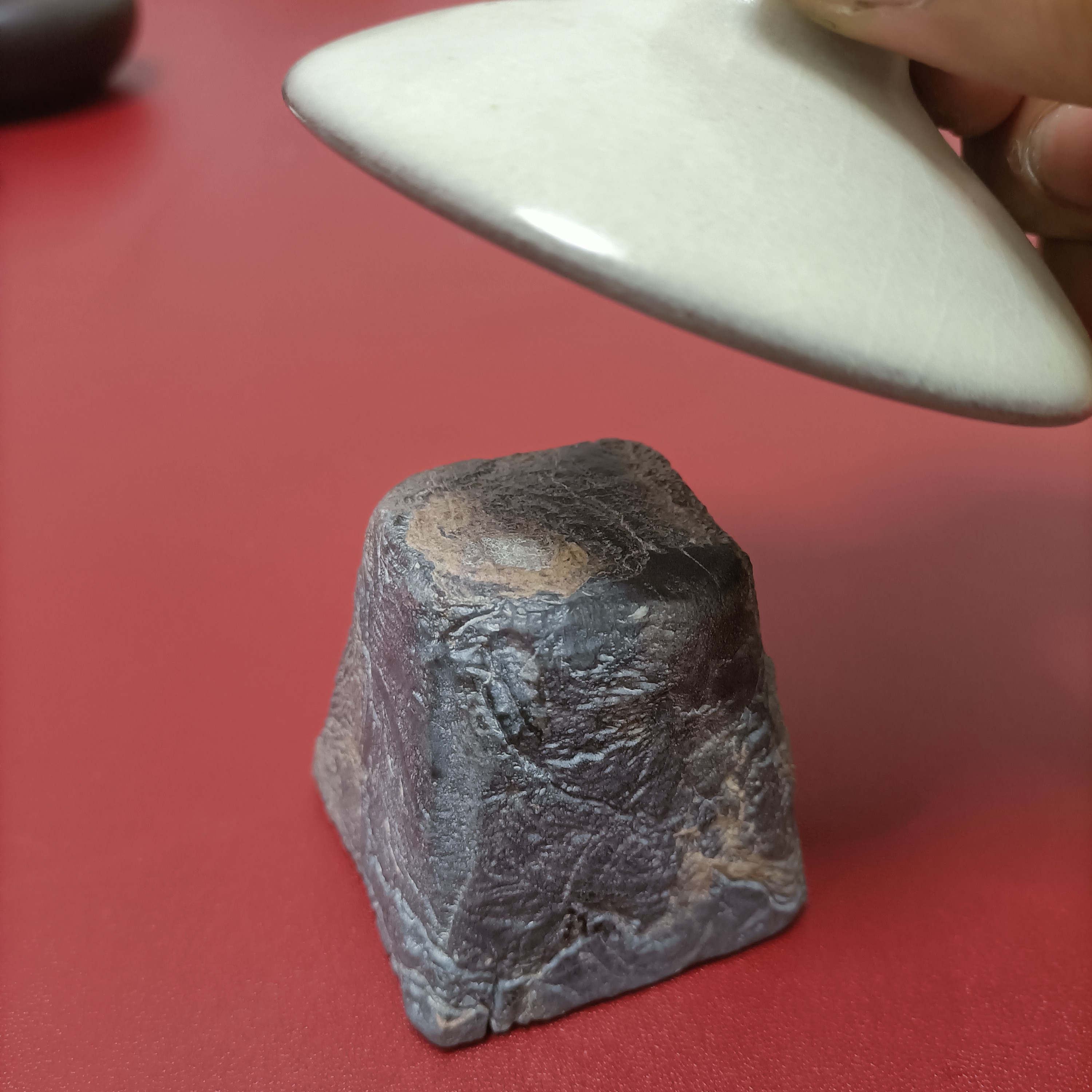 直播间售卖一石一拍文创石材盖置盖托茶具茶道茶宠摆件摆件