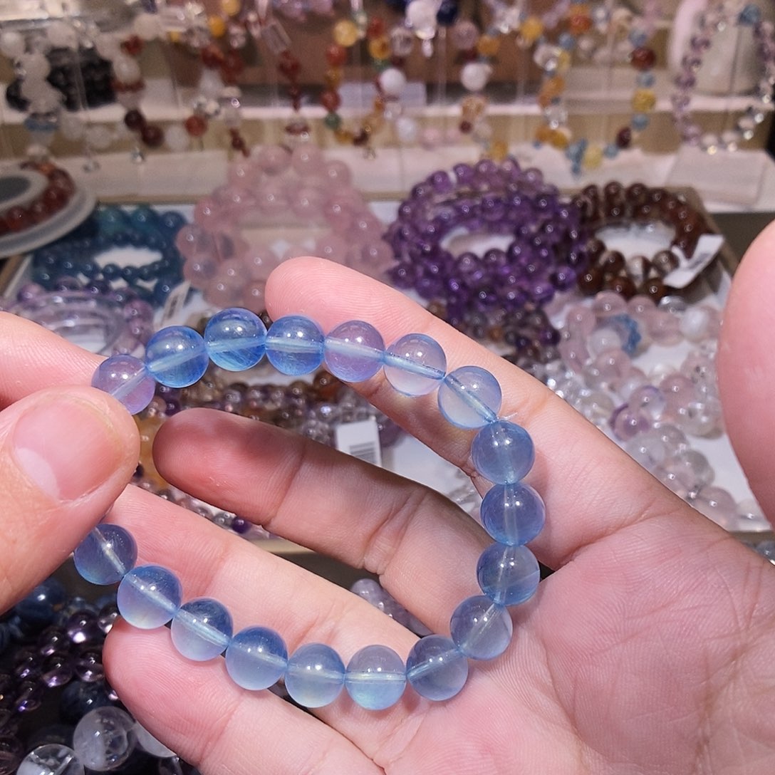 水晶未镶嵌手链海蓝宝10mm