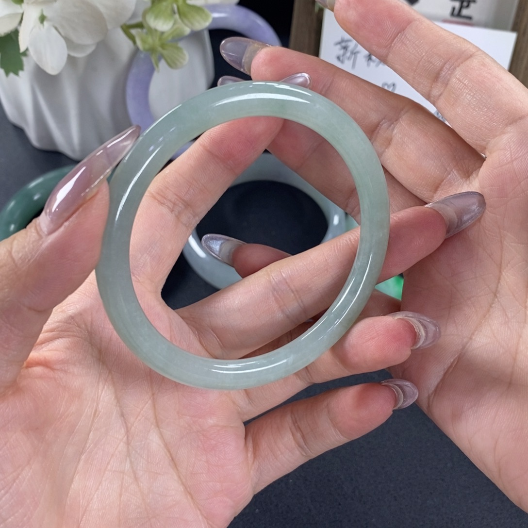 翡翠手镯未镶嵌天然翡翠手镯58.3叮当