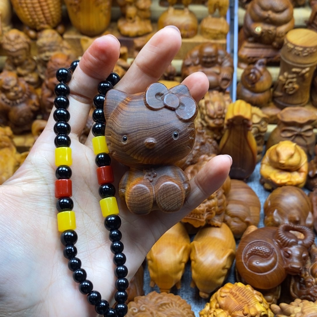 柏木（崖柏）猫凯蒂猫，打孔不退换