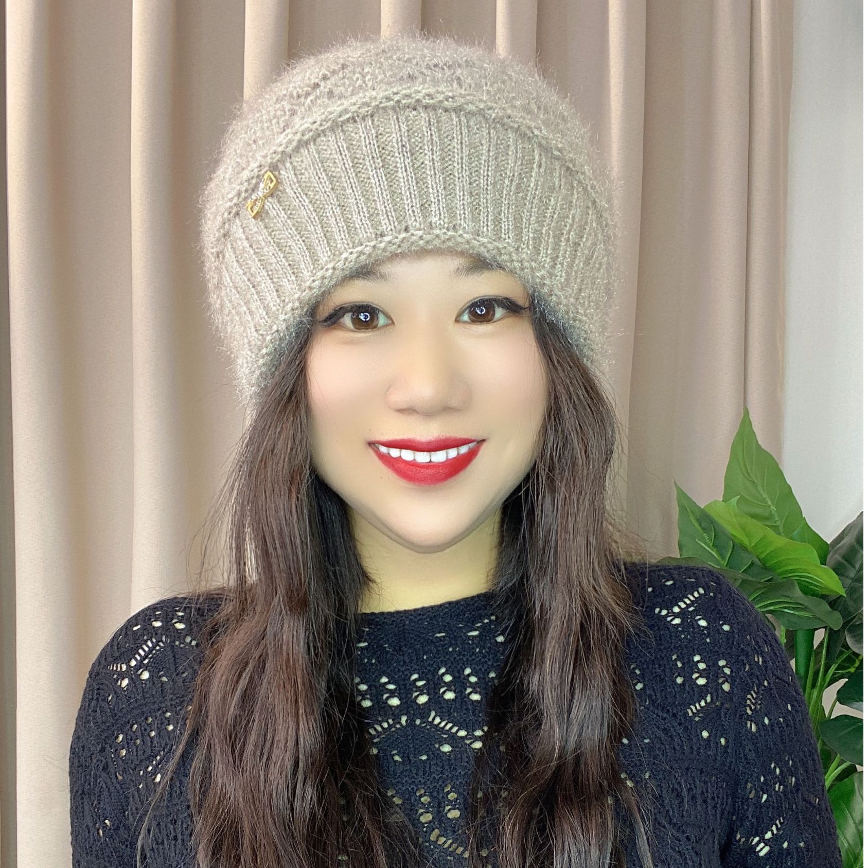 （反季福利）冬季松鼠绒双层保暖女士针织帽2405针织帽子加厚百搭