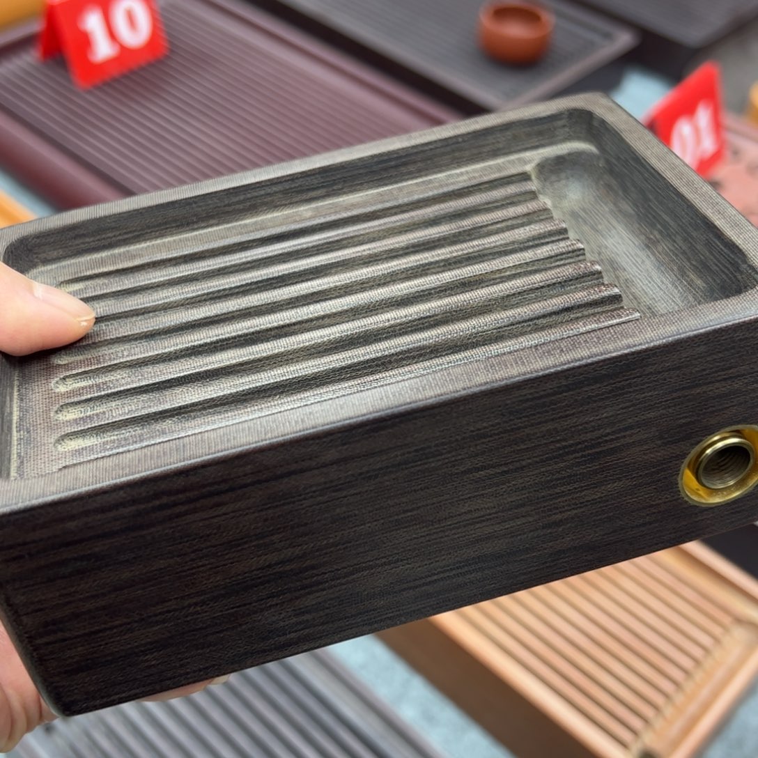 左***膝紫檀色掌中宝15×10×5cm素盘精工纯打磨无油无漆无蜡