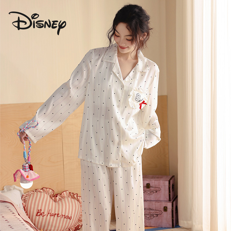 Disney/迪士尼26年秋季新款米妮波点条纹可外穿女睡衣家居服套装