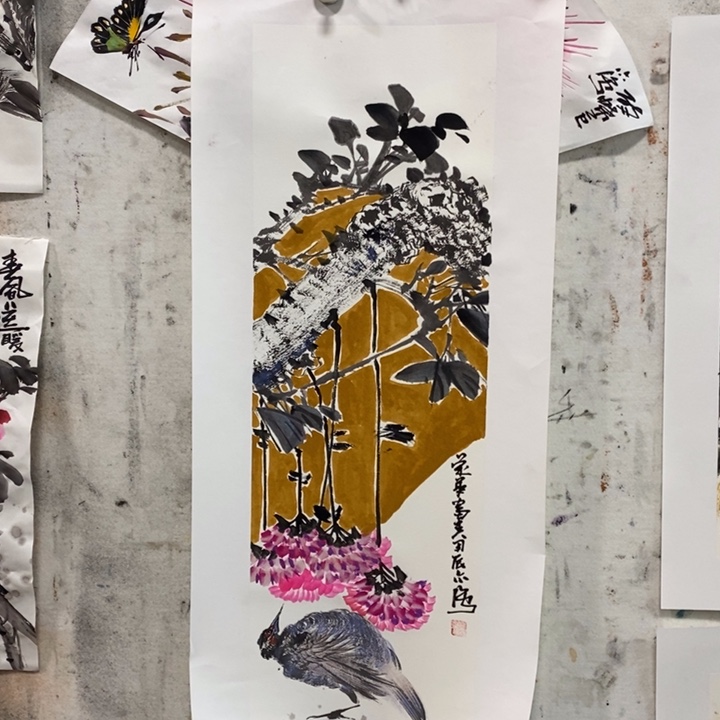 国画原创水墨花鸟作品