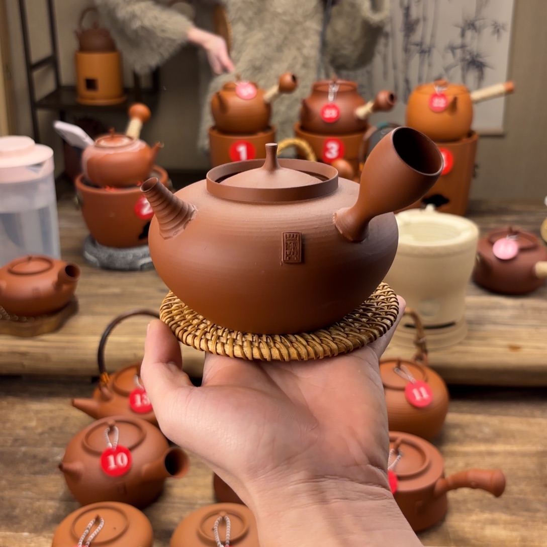 煮水煮茶甘甜 潮州砂铫壶 搭藤垫