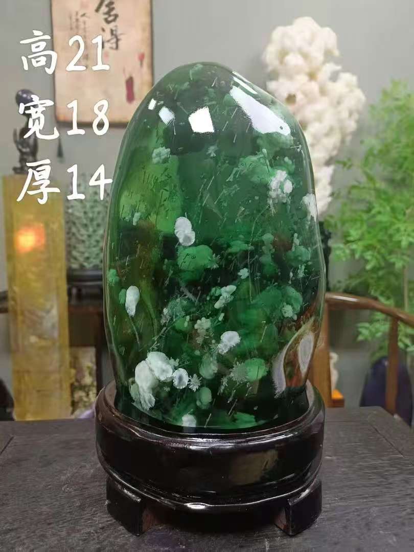 [生机勃发]绿发丝琉璃摆件创意室内玄关客厅手工礼品