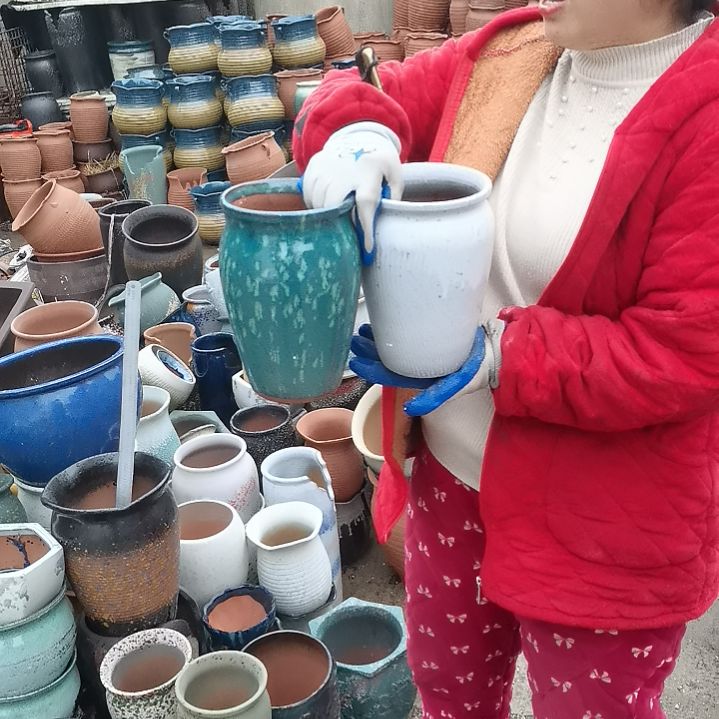 红陶口13高20瑕疵两个