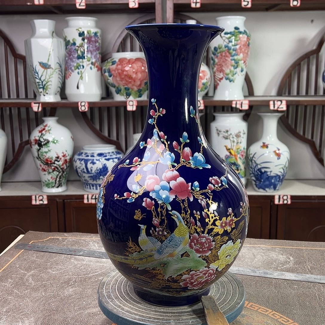 摆件陶景德镇陶瓷赏景泰蓝