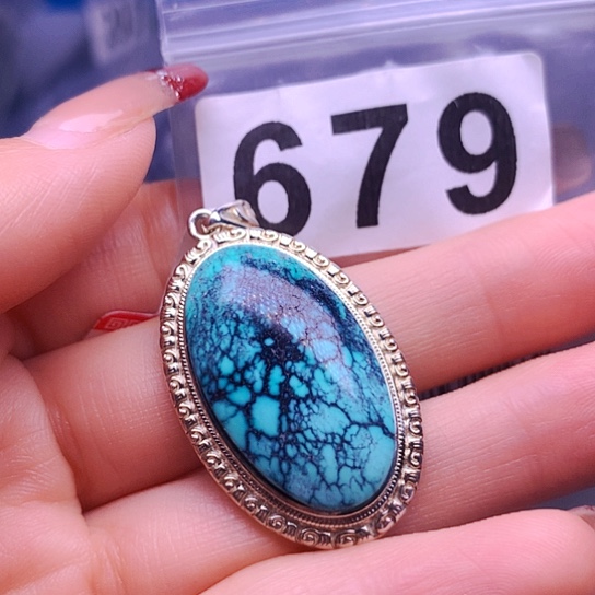 绿松石珠宝奇石银S925镶嵌