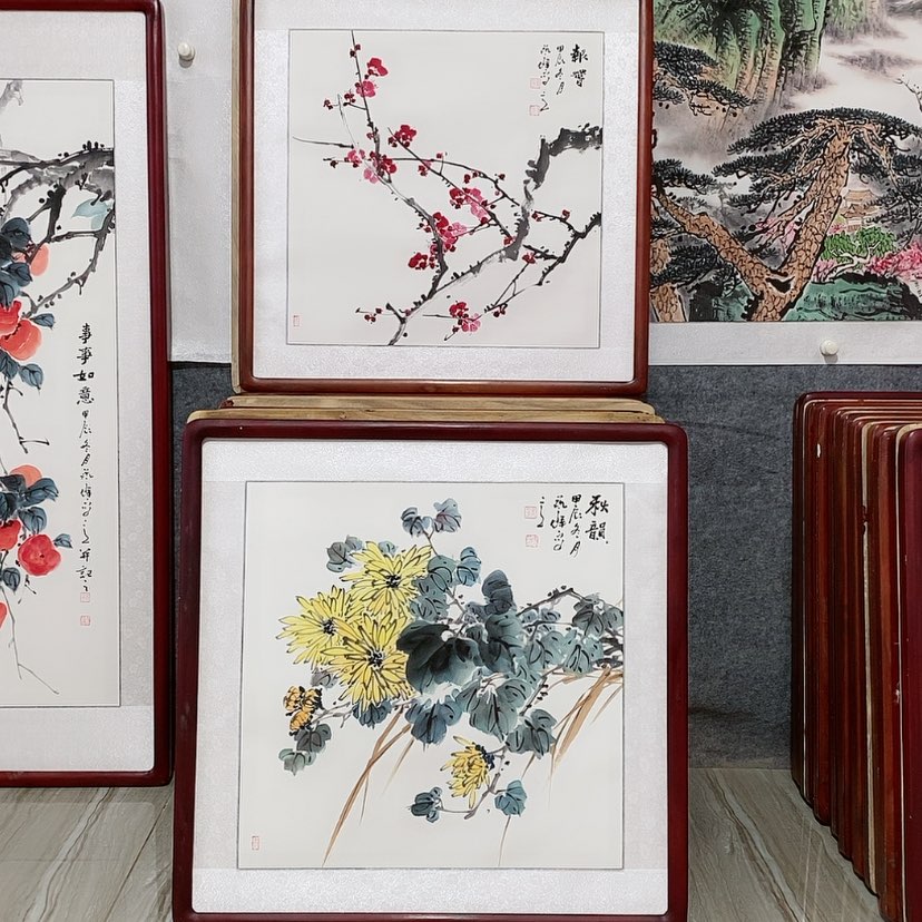 【闪购商品】国画书画作品带框65×65厘米