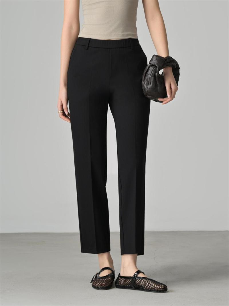 NANA-「版型敲好」2025早春新款女款弹力显瘦黑色西裤烟管裤GK-3456