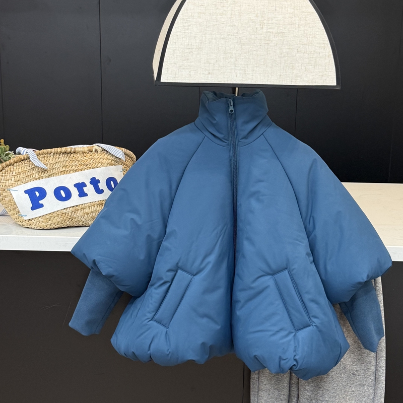 现货leomama【孔雀蓝】女童加厚棉服外套儿童冬季款洋气设计感上衣