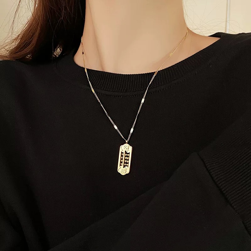 如意算盘百搭经典项链祥云锁骨链气质吊坠女