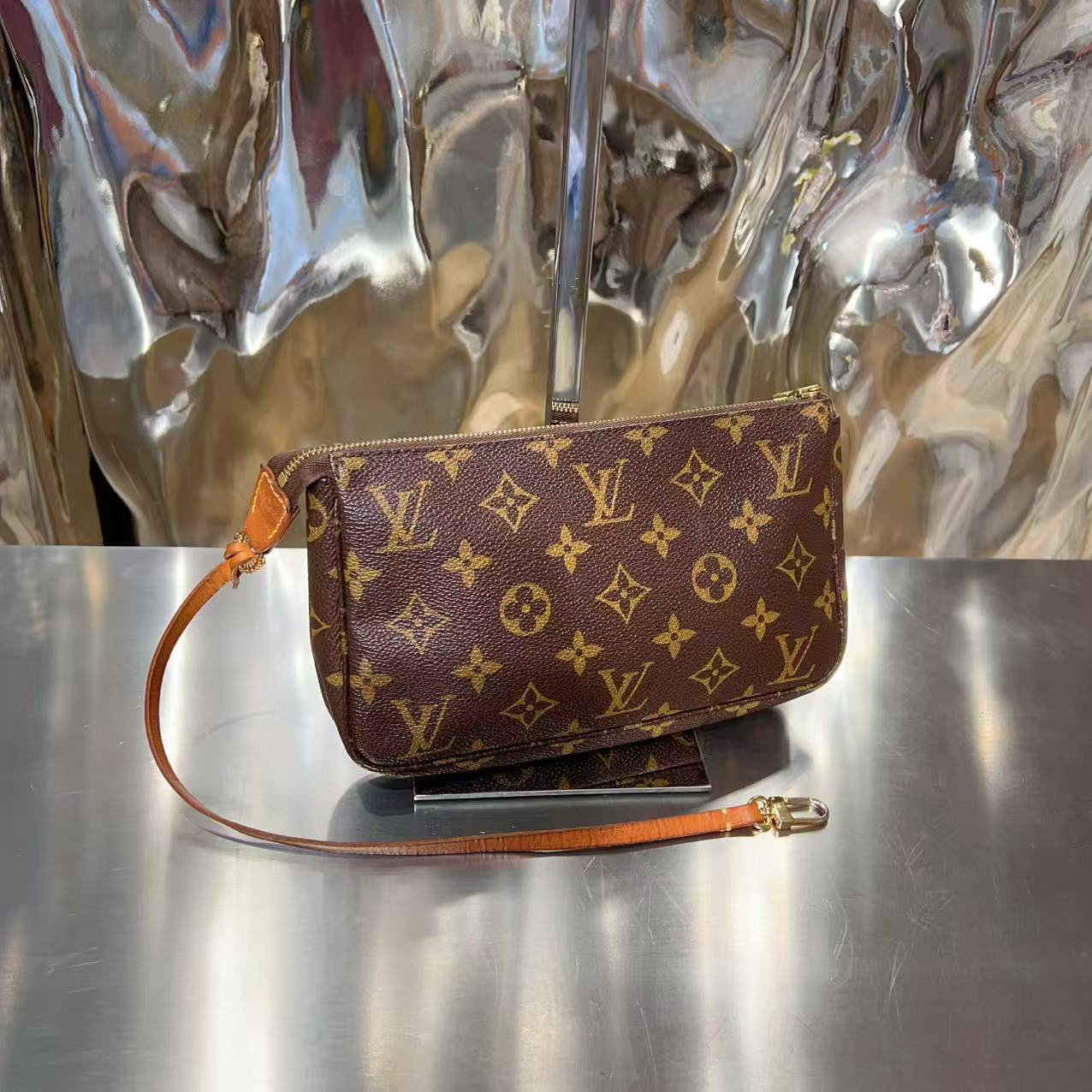 95新 LouisVuitton/路易威登 l棕色老花 小麻将手提包