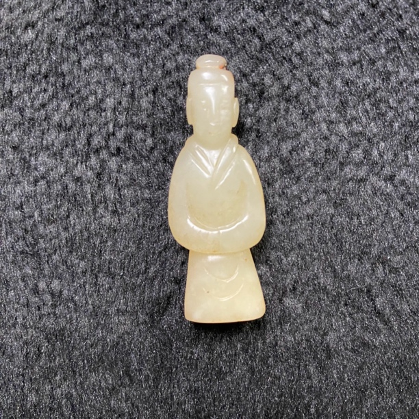 12C55 清 白玉带沁玉舞人