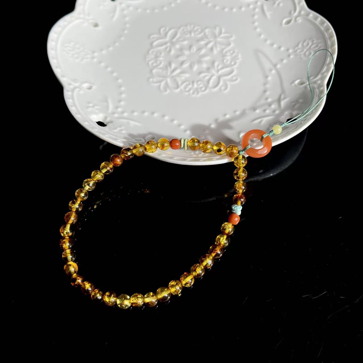 【大鱼甄选】花珀DIY手机链百搭SJ127多样性发其一饰品